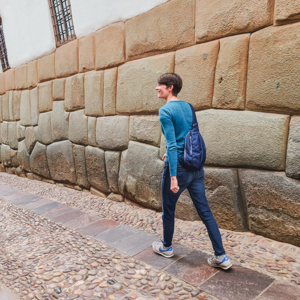 Walking by Inca foundation stones